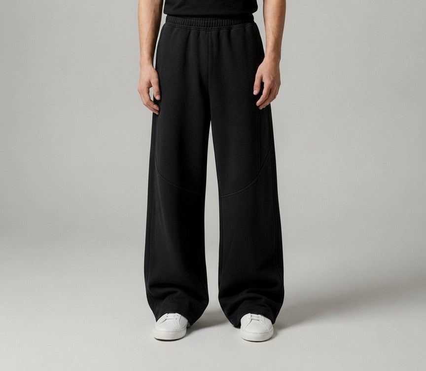 Wide-Leg Sweatpants — Jet Black