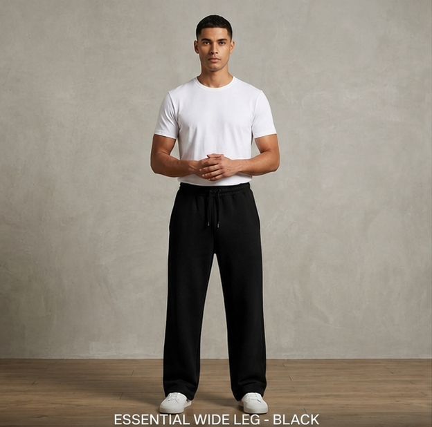 Black Basic Sweatpant - Front View