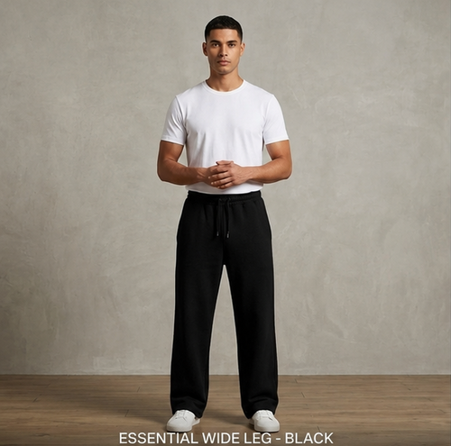 Black Basic Sweatpant - Front View