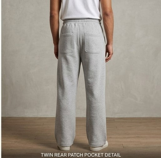 Essential Wide Leg Sweatpant - twin rear patch pocket detail