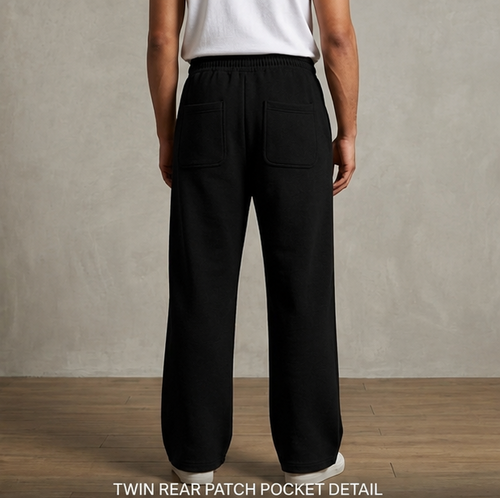 Black Basic Sweatpant - Rear Patch Pocket Detail