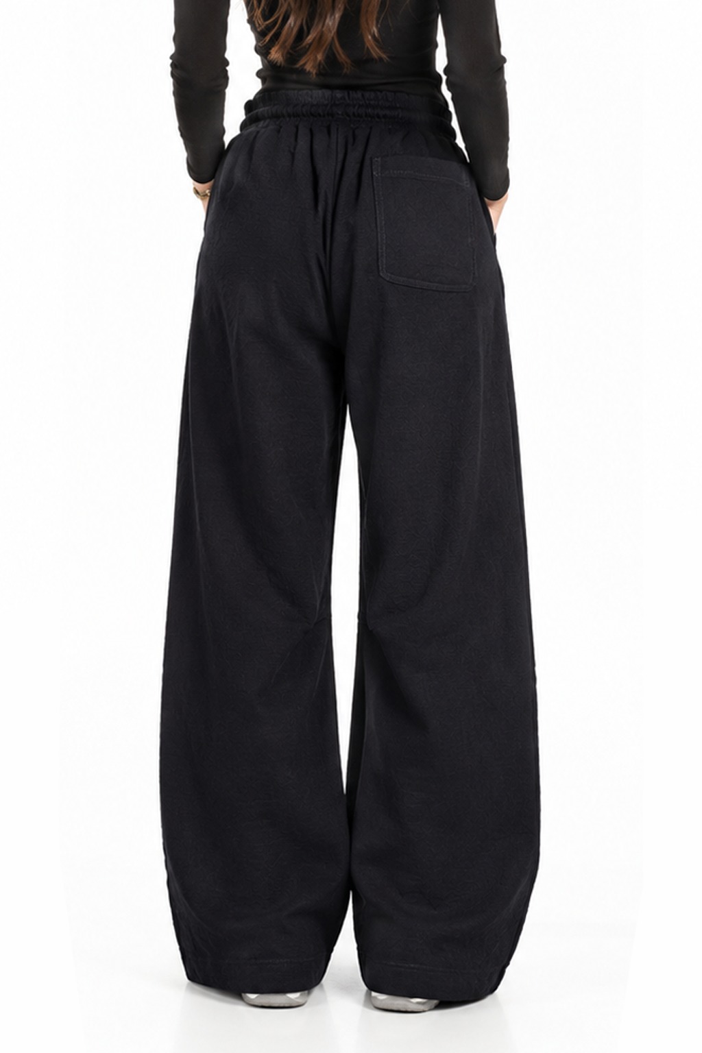 F-Wide-Leg Sweatpants — Jet Black