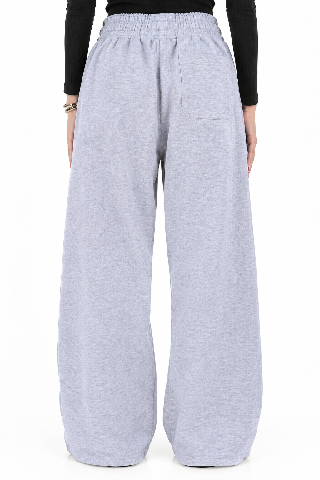 F-Wide-Leg Sweatpants — Light Heather Grey