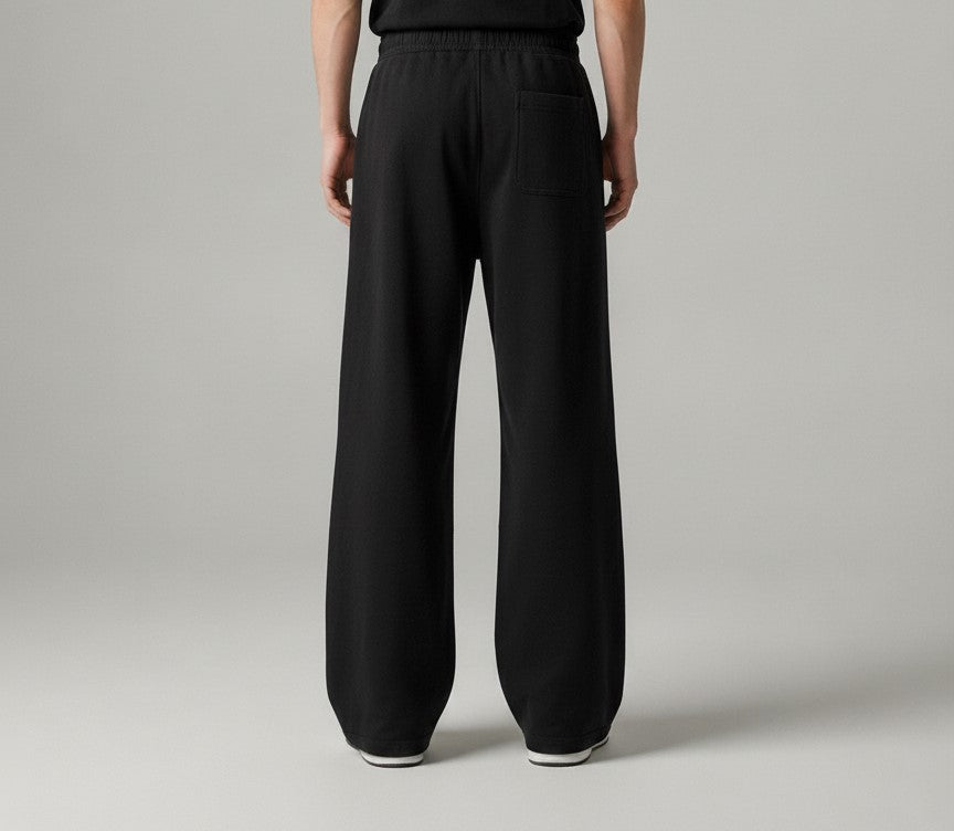 Wide-Leg Sweatpants — Jet Black