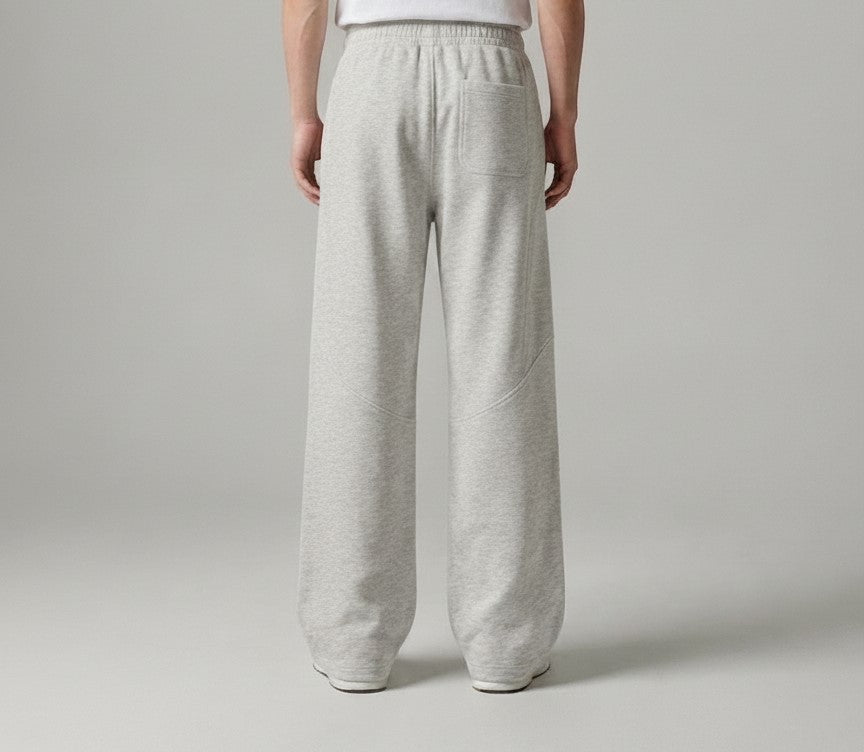 Wide-Leg Sweatpants — Light Heather Grey