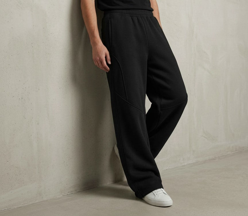 Wide-Leg Sweatpants — Jet Black